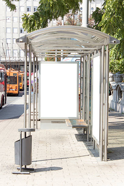 istock Blank sign on trolley-bus station 485884690