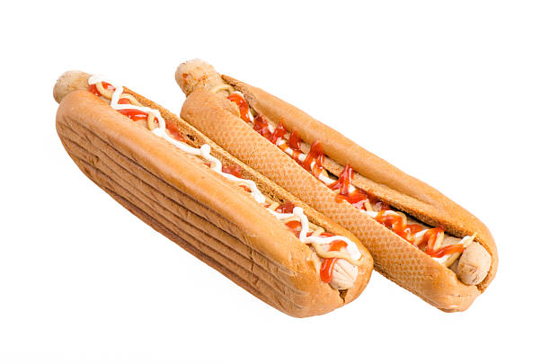 istock Hot dogs with mustard and ketchup 485884927