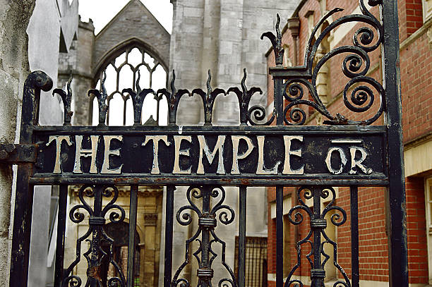 Gate of old templar knight church that  is nothing more than a ruin, but it is still magnificent and beautiful.The historic Temple Church is  in central Bristol. Also known as the Church of the Holy Cross.