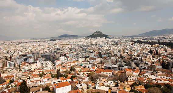 The ancient buildings in Athens
