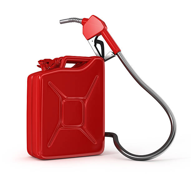 istock red refueling hose and gas can 485886227