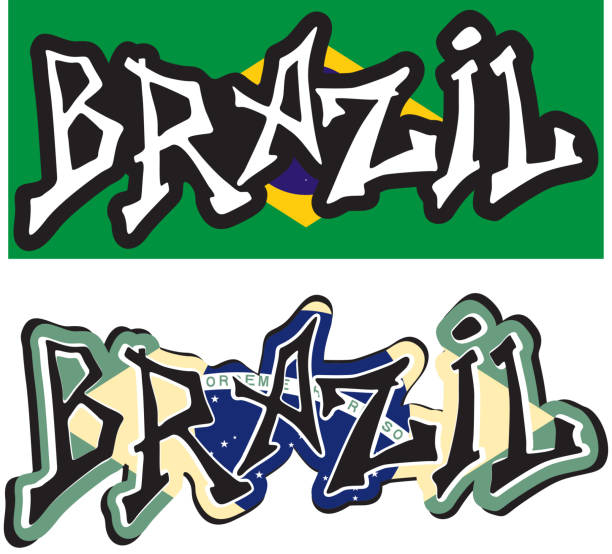 Brazil Word Graffiti Different Style Stock Illustration - Download
