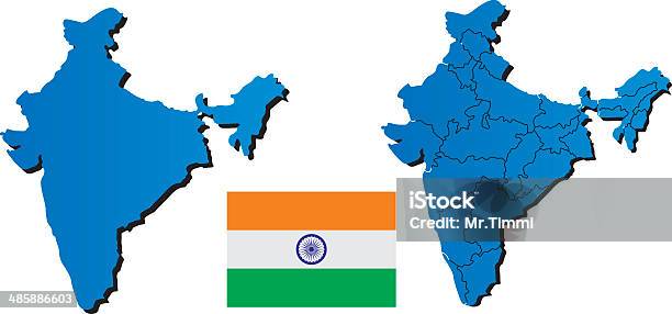 Vetor Mapa Da Índia - Arte vetorial de stock e mais imagens de Autoridade - Autoridade, Bandeira, Bangalore