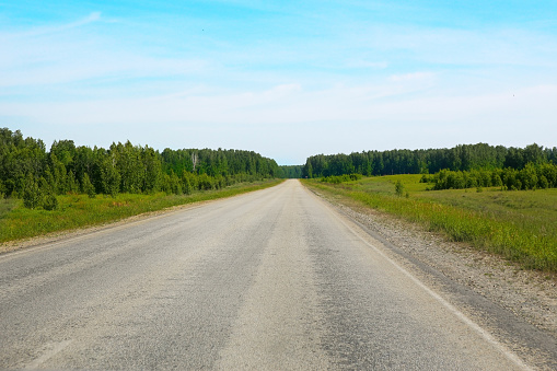 summer  landscape with road and sky