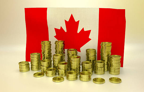 istock finance concept with Canadian flag 485893600