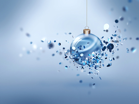 Festive Christmas background with glowing ball
