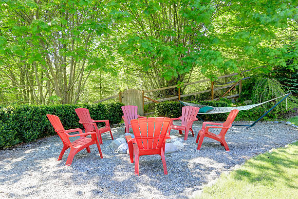 istock Beautiful outside rest area with hamaque 485895461