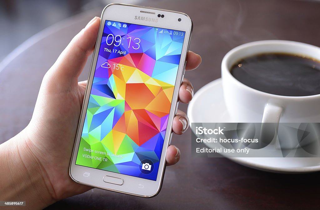 Auf Samsung Galaxy S5 Android Smartphone - Lizenzfrei Smartphone Stock-Foto