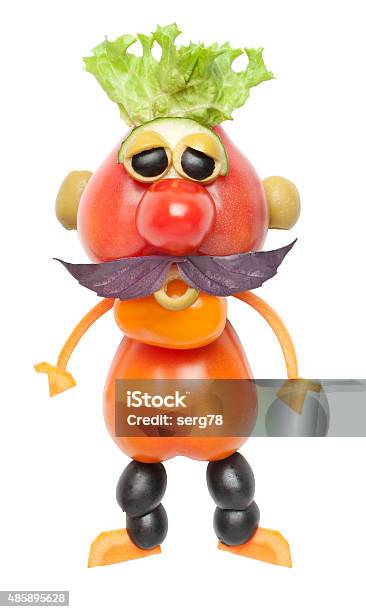 Man With Mustache Made Of Tomato Stock Photo - Download Image Now - 2015,  Adult, Caricature - iStock