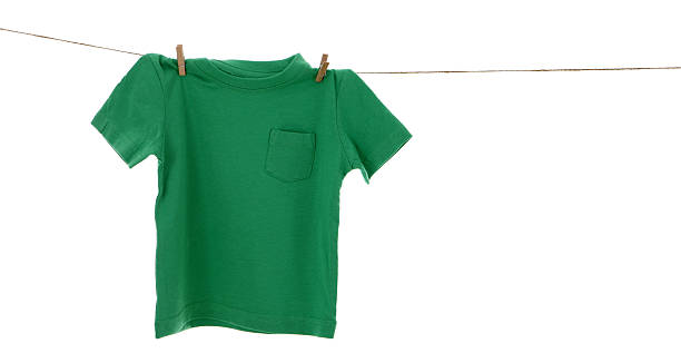 Clothes are hung drying.