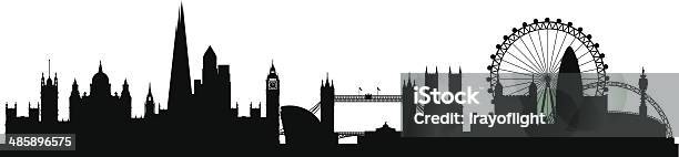 Fond Silhouette De London City Skyline Vecteurs libres de droits et plus d'images vectorielles de Londres - Londres, Horizon urbain, Silhouette - Contre-jour