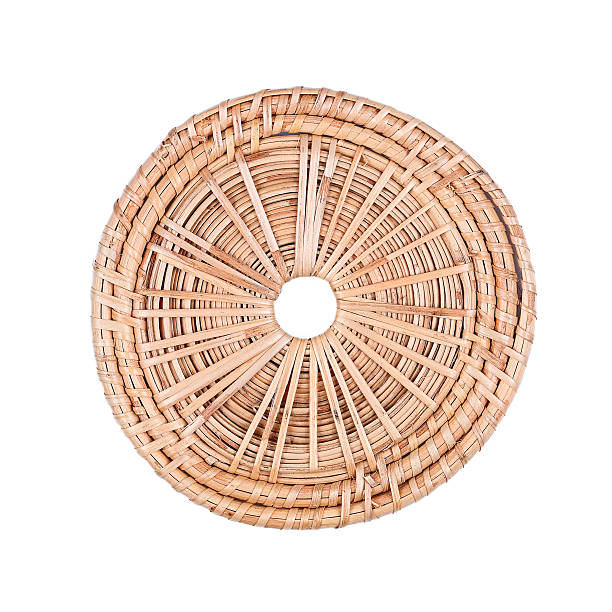 istock Woven rattan coaster isolated on white 485897390