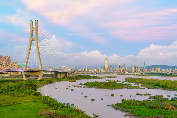 istock landscape of Taipei with bridge 485897862