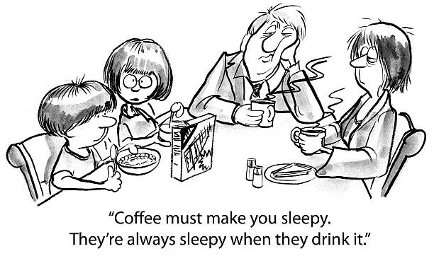 ilustrações, clipart, desenhos animados e ícones de sleepy café - dependency caffeine tired women