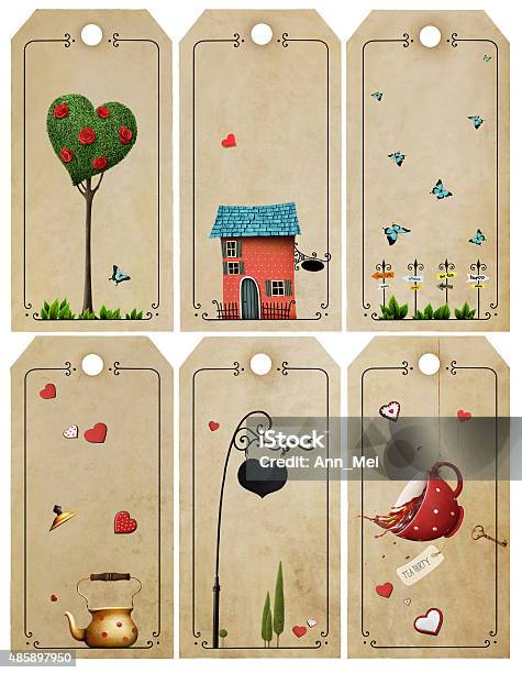 Set Of Fabulous Items Stock Illustration - Download Image Now - Alice in Wonderland - Fictional Character, Tea Party, Tree