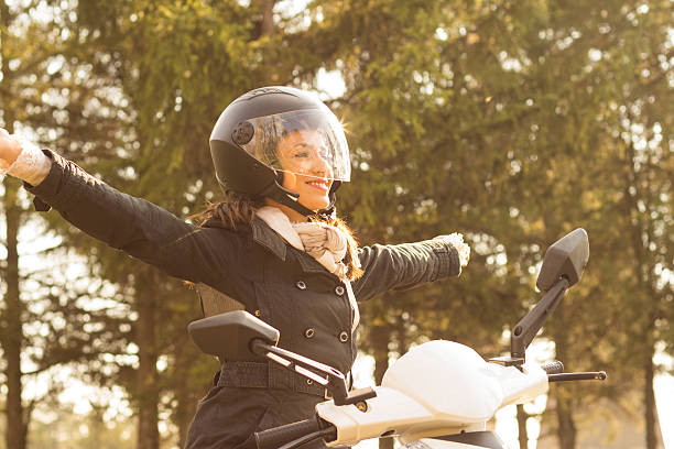 istock Attractive woman on a scooter 485898465