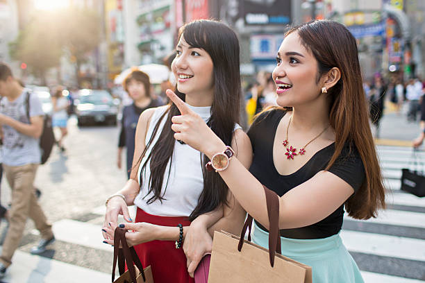 istock Young women shopping in Tokyo 485907306