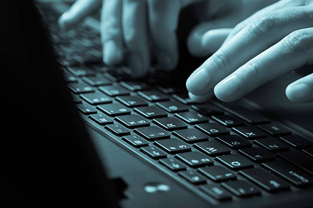 Computer Typing Blue 190+ Blue Tinted Image Of Typing Keyboard Stock Photos, Pictures ...