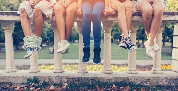 Group of teenagers in the park