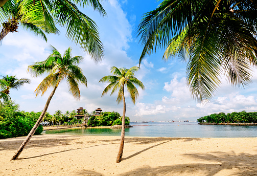 The beaches of Sentosa island in Singapore