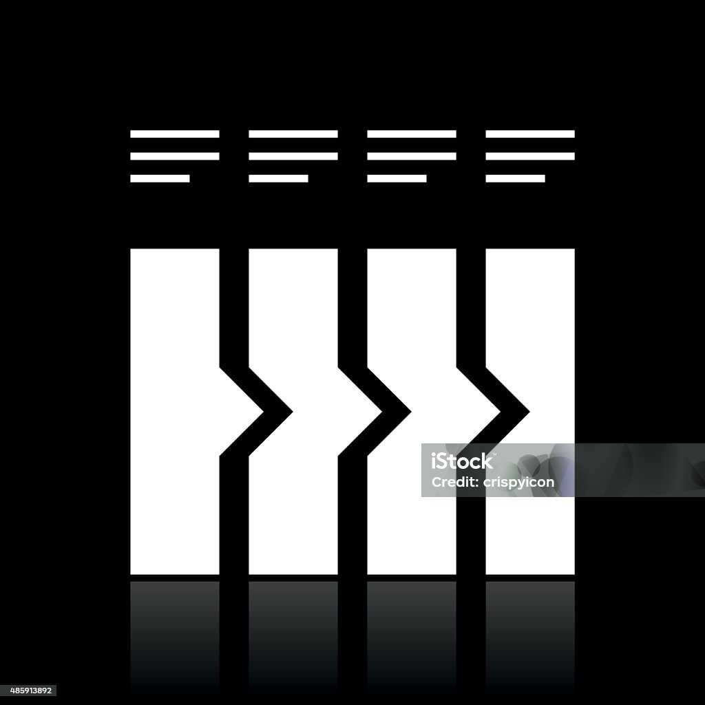 Flowchart icon on a black background. Illustration includes a white, Flowchart icon on a black background. 2015 stock vector