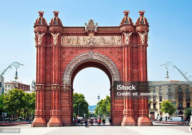 Arc De Triomf In Barcelona Spain Stock Photo - Download Image Now - Arc de Triomf - Barcelona, Barcelona - Spain, Triumphal Arch