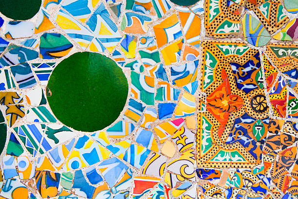 Detailed close up texture on structured floor tiles on a ground