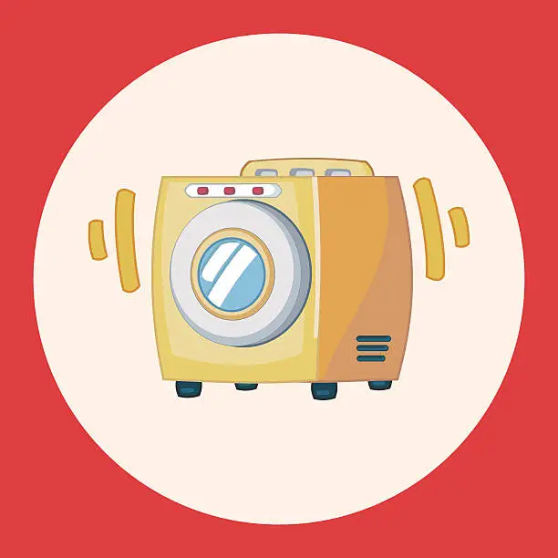 Vector illustration of Washing machine theme elements