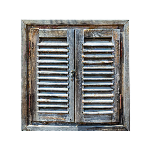 istock Aged weathered wooden window shutters 485917514