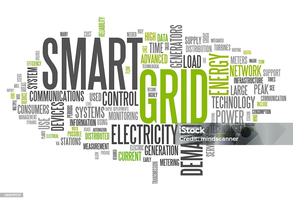 Word Cloud Smart Grid Word Cloud with Smart Grid related tags Smart Meter stock illustration