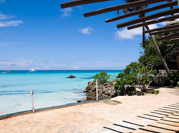istock Beach with rocks in water, Boracay island 485920110