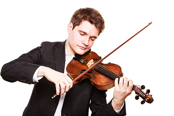 istock Man violinist playing violin. Classical music art 485920185