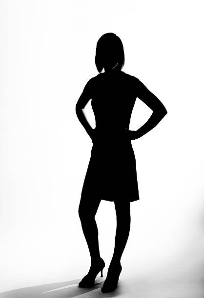 Silhouette of a sophisticated woman stock photo