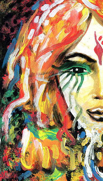 istock Painting detail with woman's eye 485922267