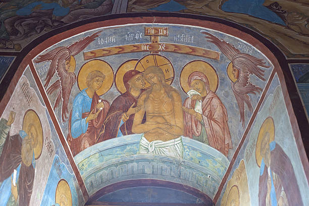 istock Fresco around the church window 485922358