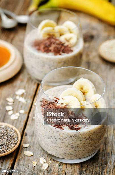 Overnight Banana Oats Quinoa Chia Seed Pudding Stock Photo - Download Image Now - 2015, Aromatherapy, Autumn