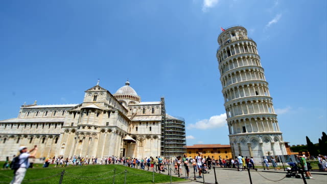 Tourists visiting Pisa in Italy