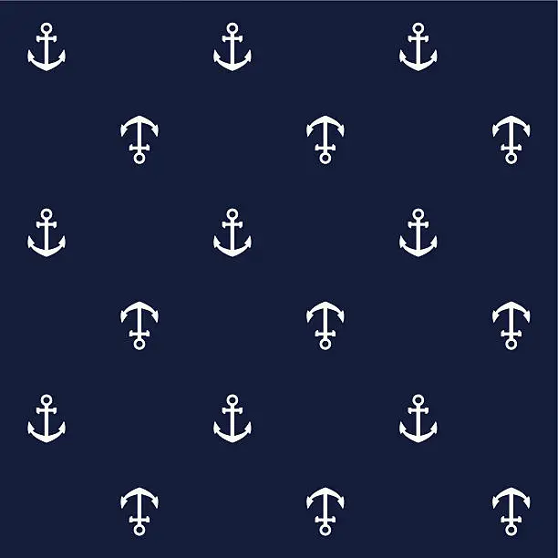 Vector illustration of Anchors seamless pattern