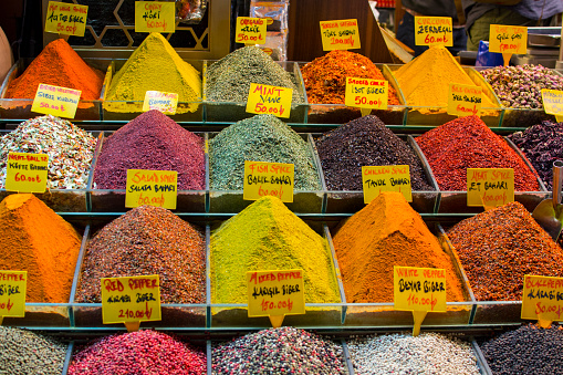 Inside the Spice Bazaar ( Egyptian Bazaar) in Istanbul, Turkey