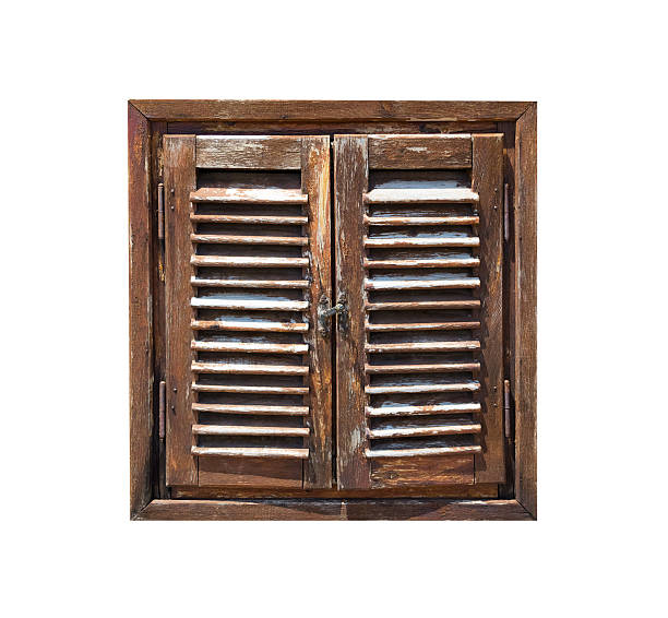 istock Aged weathered wooden window shutters 485924604