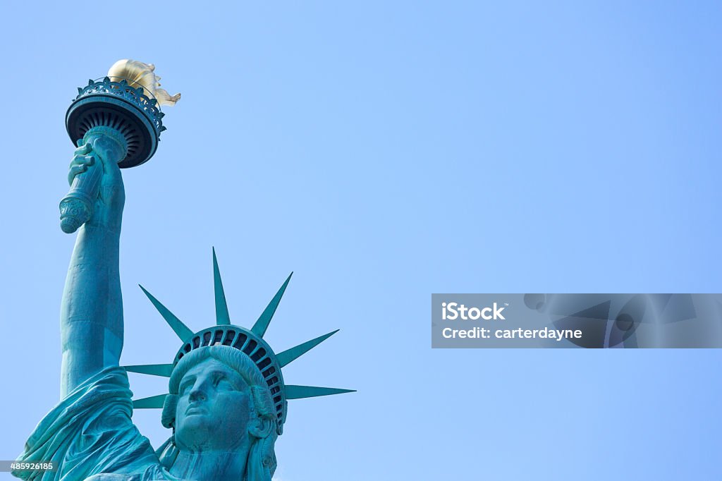 Manhattan e a Estátua da Liberdade em Nova Iorque - Foto de stock de Estátua da Liberdade - New York City royalty-free