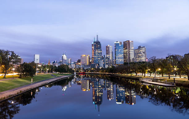 istock Melbourne Night Cityscape from Yarra River 485932814