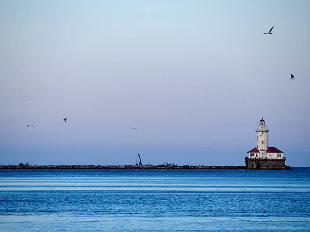 istock Lighthouse in the Michigan lake 485933214