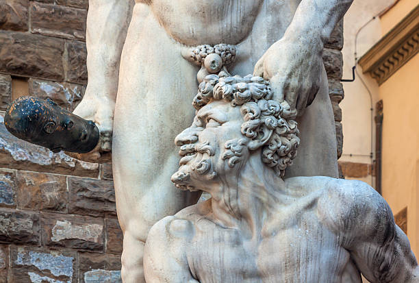 estátua de hercules e cacus-praça della signoria - cacus imagens e fotografias de stock