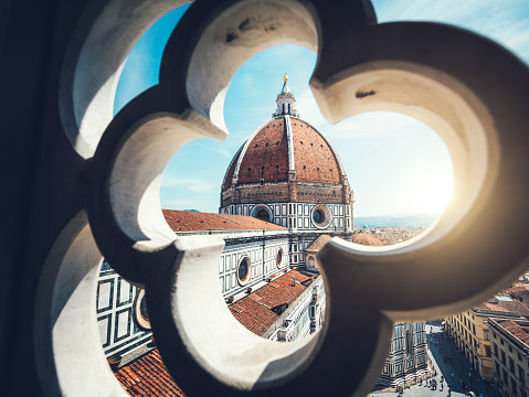 View on Duomo in Florence from Giotto's Bell Tower.