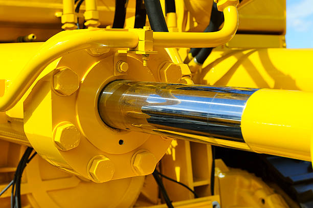유압 피스톤 시스템 - construction equipment earth mover hydraulic platform cylinder 뉴스 사진 이미지