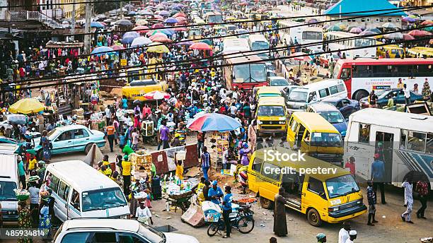 Busy Streets Of Lagos Nigeria Stock Photo - Download Image Now - Nigeria, Market - Retail Space, Africa