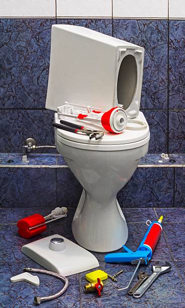 istock Repair broken toilet 485936386