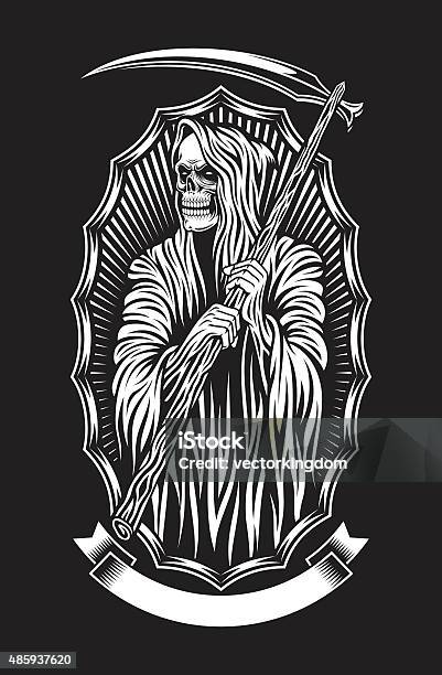 Grim Reaper Vector Art Stock Illustration - Download Image Now - Grim Reaper, Tattoo, Scythe