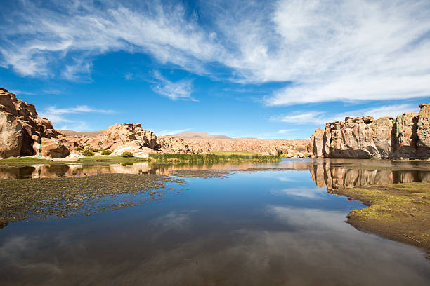 istock Paradise landscape, lake and strange rock formations, Bolivia 485937764